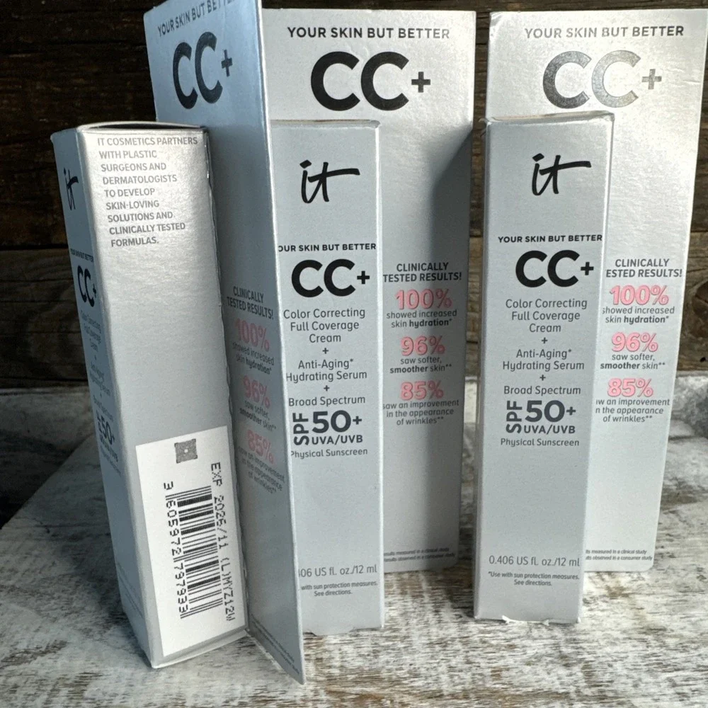 IT Cosmetics CC Cream Light Medium 12ml - Set of 3 | MSRP = $57